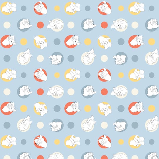 Disney® Classics Dumbo Light Blue Polka Dot Cotton Fabric